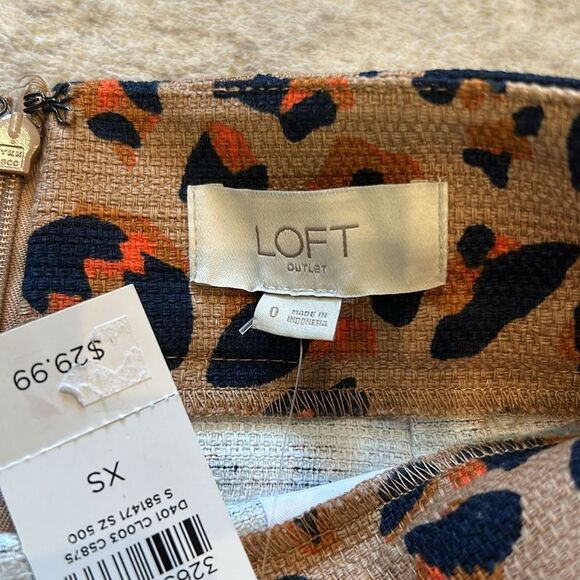 Loft Leopard Print Skirt size 0 extra small new with tags - Picture 4 of 8